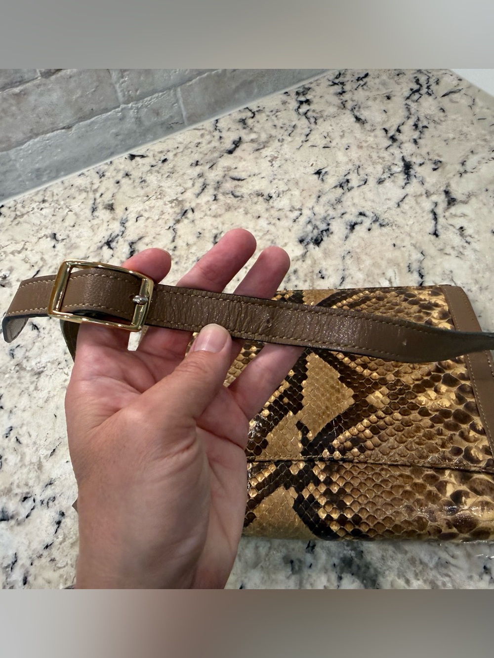 Yves Saint Laurent EUC Python & Leather Crossbody w/COA - Picture 4 of 9